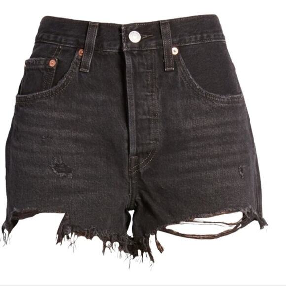 Levi’s 501 Original Cutoff Button Fly Shorts Black 32 NWT - Picture 14 of 14